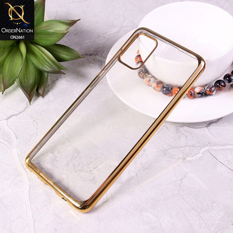 Samsung Galaxy A51 Cover - Golden - Soft Electroplated Colorful Borders Case