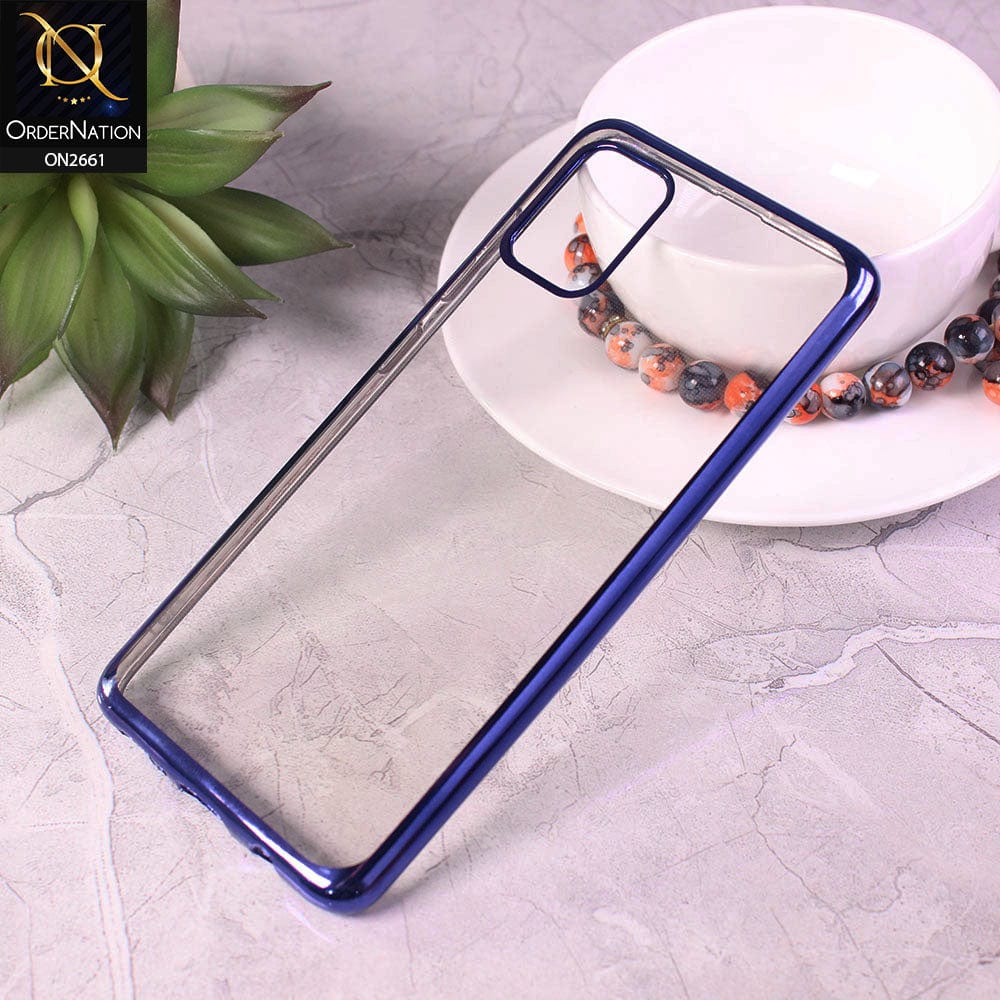 Samsung Galaxy A51 Cover - Blue - Soft Electroplated Colorful Borders Case
