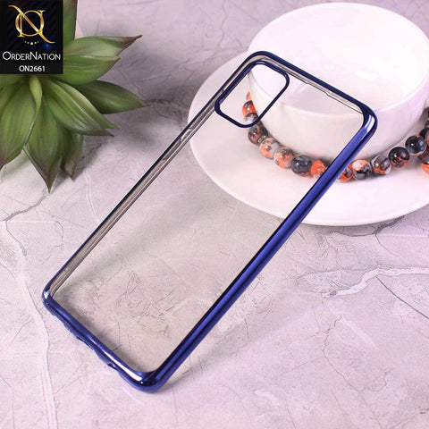 Samsung Galaxy A51 Cover - Blue - Soft Electroplated Colorful Borders Case
