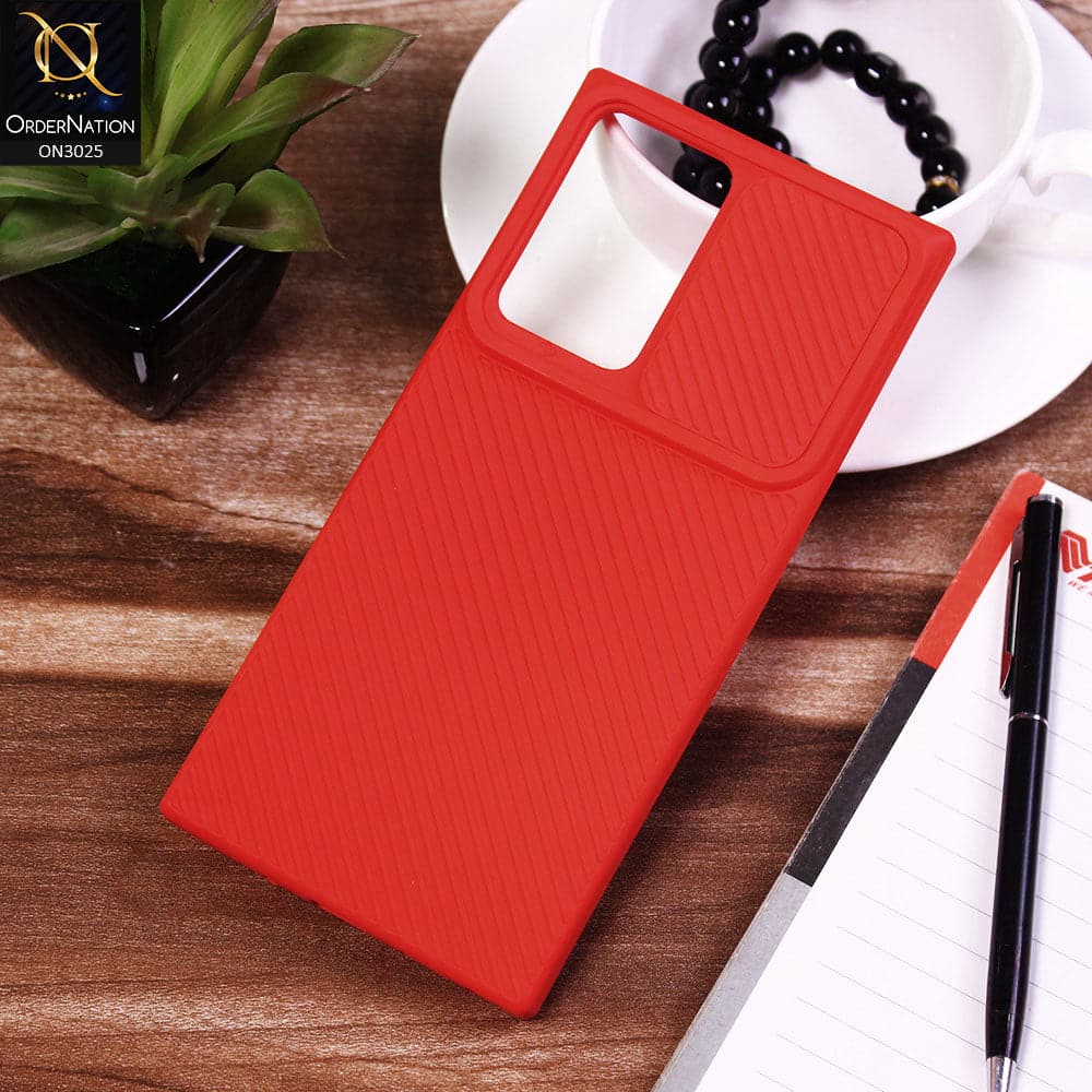 Samsung Galaxy Note 20 Ultra Cover - Red - Premium Quality Shock Proof Camera Slider Soft Case