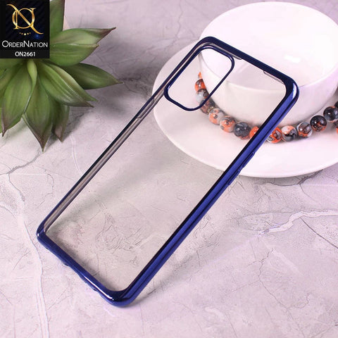 Oppo A74 Cover - Blue - Soft Electroplated Colorful Borders Case