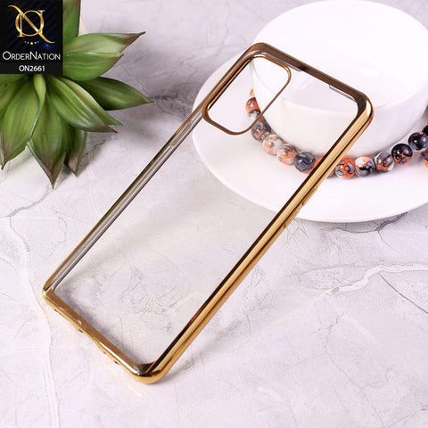 Oppo Reno 6 Cover - Golden - Soft Electroplated Colorful Borders Case