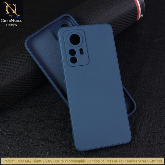 Xiaomi 12 Pro Cover - Blue - ONation Silica Gel Series - HQ Liquid Silicone Elegant Colors Camera Protection Soft Case