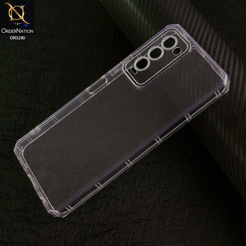 Tecno Camon 18P Cover - Four Sided Airbag With Camera Protection Clear Transparent Soft Case