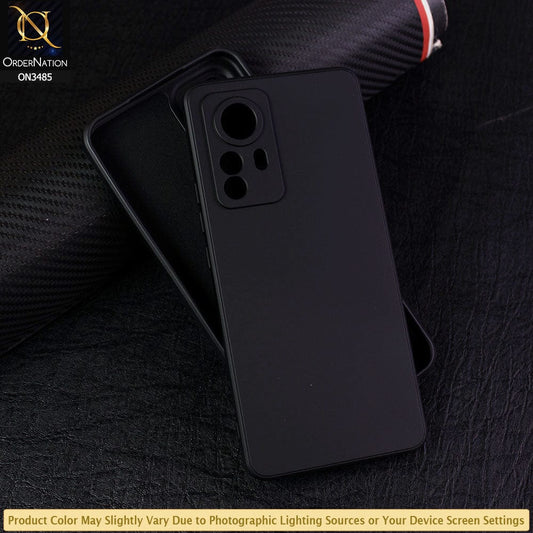 Xiaomi 12 Pro Cover - Black - ONation Silica Gel Series - HQ Liquid Silicone Elegant Colors Camera Protection Soft Case