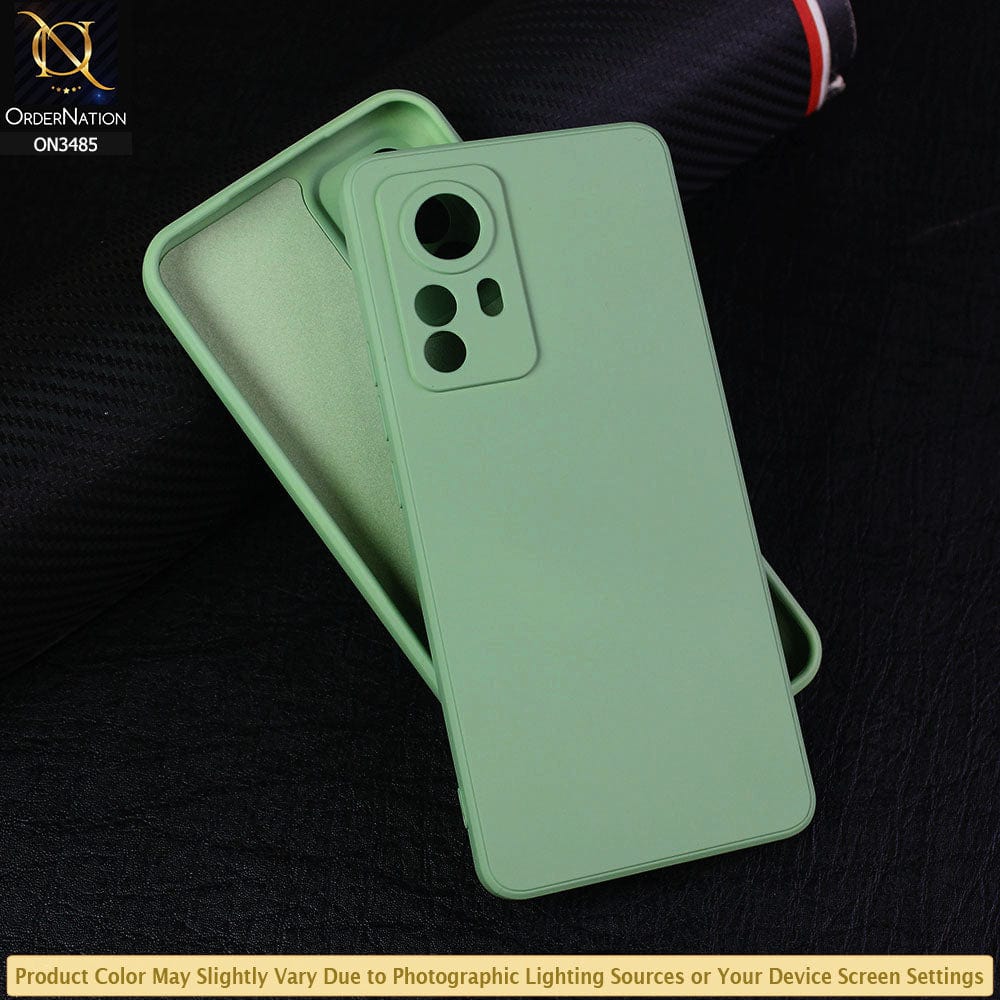 Xiaomi 12 Pro Cover - Light Green - ONation Silica Gel Series - HQ Liquid Silicone Elegant Colors Camera Protection Soft Case
