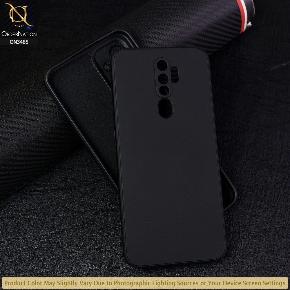 Oppo A9 2020 Cover - Black - ONation Silica Gel Series - HQ Liquid Silicone Elegant Colors Camera Protection Soft Case