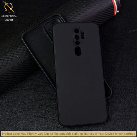 Oppo A9 2020 Cover - Black - ONation Silica Gel Series - HQ Liquid Silicone Elegant Colors Camera Protection Soft Case