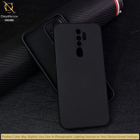 Oppo A5 2020 Cover - Black - ONation Silica Gel Series - HQ Liquid Silicone Elegant Colors Camera Protection Soft Case