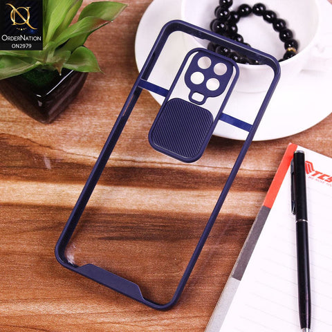 Xiaomi Redmi Note 9 Pro Cover - Blue - Transparent Matte Shockproof Camera Slide Protection Case