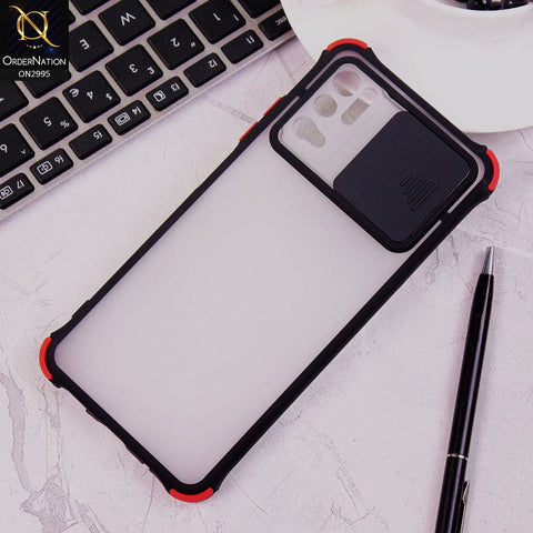 Xiaomi Redmi Note 10 5G Cover - Black - Shockproof Bumper Color Border Semi Transparent Camera Slide Protection Case