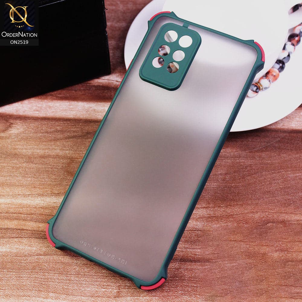 Infinix Note 10 Pro - Dark Green - Translucent Matte Shockproof Full Camera Protection Case