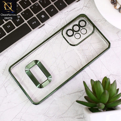 Samsung Galaxy A53 5G Cover - Pine Green - Electroplating Borders Logo Hole Camera Lens Protection Soft Silicone Case