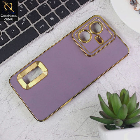 Vivo Y22s Cover - Mauve - All New Electroplating Borders With Logo Hole Protective Soft Silicon Case