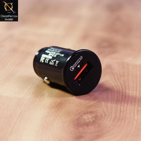 Black - SLS-B01 - Qualcomm 3.0 Quick Usb Car Charger For Latest iPhone, Samsung, Vivo, Infnix, Oppo, Xiaomi, etc Smartphones