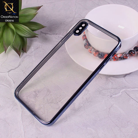 iPhone XS / X Cover - Royal Blue - Ultra Thin Camera Protection Clear Transparent Soft Case