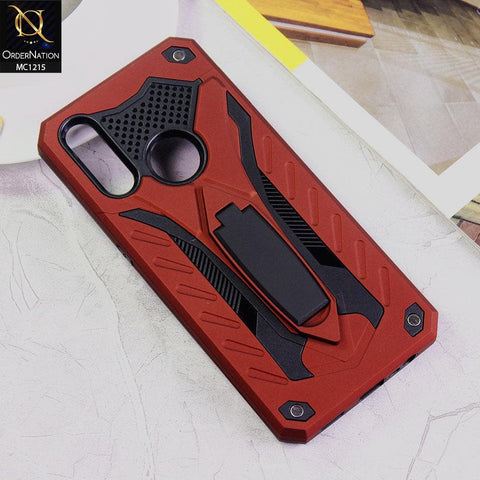 Oppo A8 Cover - Red - Luxury Hybrid Shockproof Stand Case