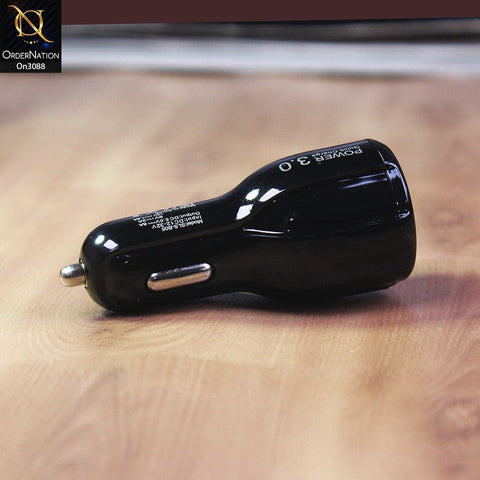 Black - SLS-B05 - Power 3.0 Quick Usb Car Charger For Latest iPhone, Samsung, Vivo, Infnix, Oppo, Xiaomi, etc Smartphones
