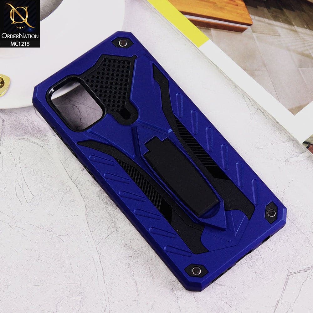 Samsung Galaxy A31 Cover - Blue - Luxury Hybrid Shockproof Stand Case