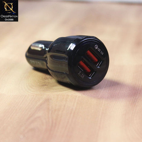 Black - SLS-B05 - Power 3.0 Quick Usb Car Charger For Latest iPhone, Samsung, Vivo, Infnix, Oppo, Xiaomi, etc Smartphones
