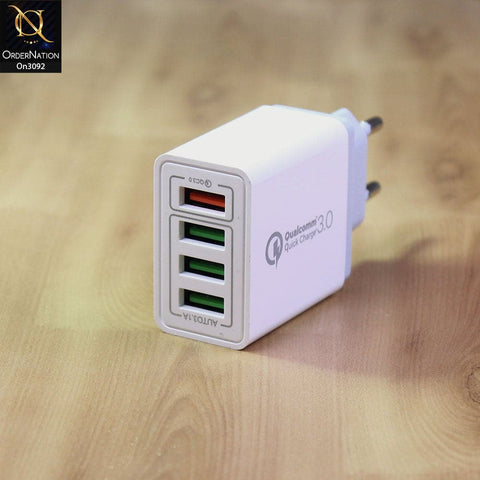 SLS-B07 - Qualcomm 3.0 Quick Charger With 4 Port Usb Fast Charging For Latest iPhone, Samsung, Vivo, Infnix, Oppo, Xiaomi, etc Smartphones