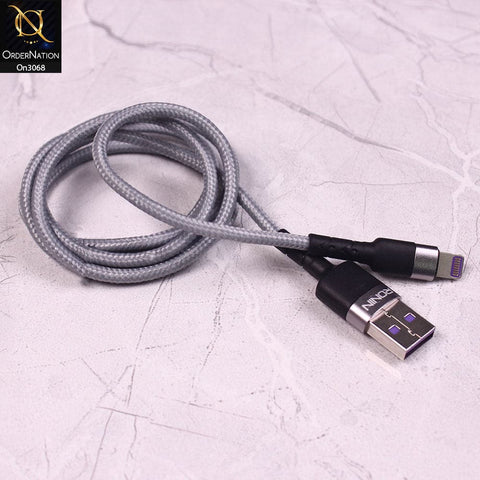 Gray - R-310 - Ronin 2.4A Lightning Premium Quality 1 Meter Braided Cable