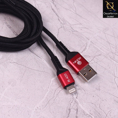 Red - R-420 - Ronin 3.0A Lightning Premium Quality 2 Meter Braided Cable
