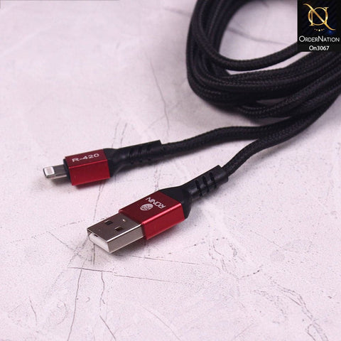 Red - R-420 - Ronin 3.0A Lightning Premium Quality 2 Meter Braided Cable