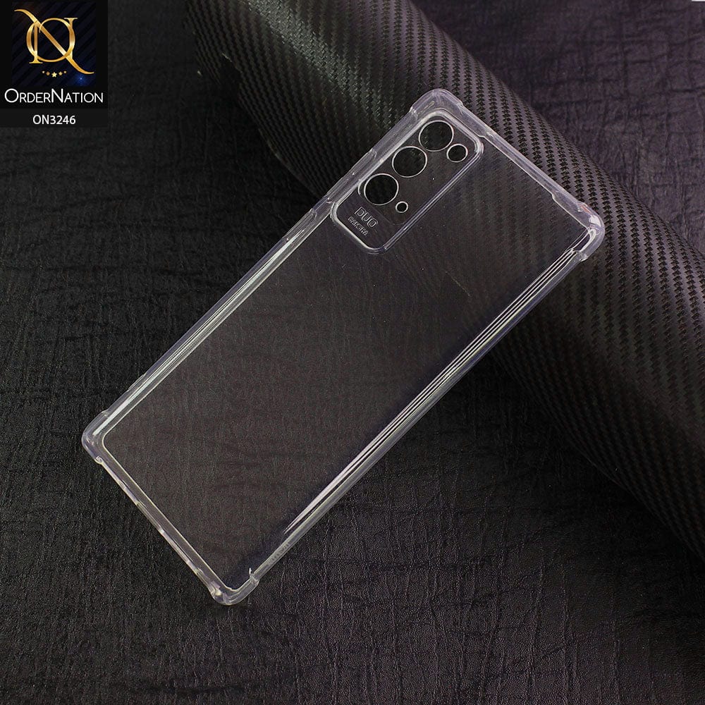 Samsung Galaxy Note 20 Cover - Soft 4D Design Shockproof Silicone Transparent Clear Case