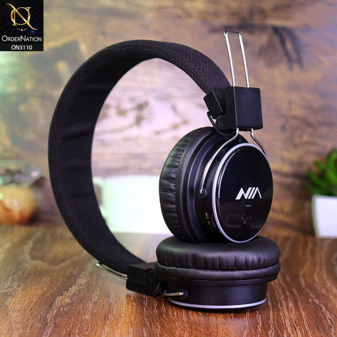 Black - NIA Q8-851S Bluetooth Wireless Headphones