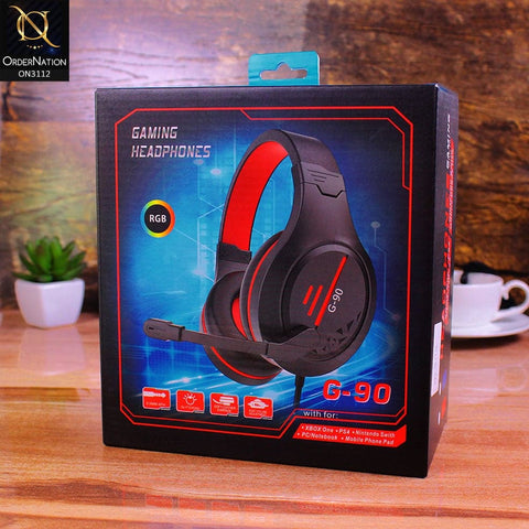 Blue - G90 Gaming Headphones With 3.5mm 4 Pin Wire And Mic