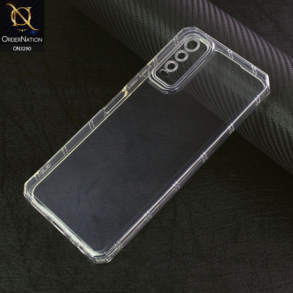 Vivo Y12s Cover -  Four Sided Airbag With Camera Protection Clear Transparent Soft Case