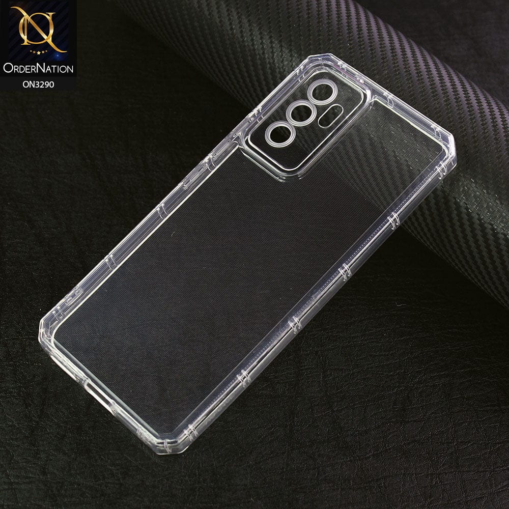 Vivo V23e Cover - Four Sided Airbag With Camera Protection Clear Transparent Soft Case