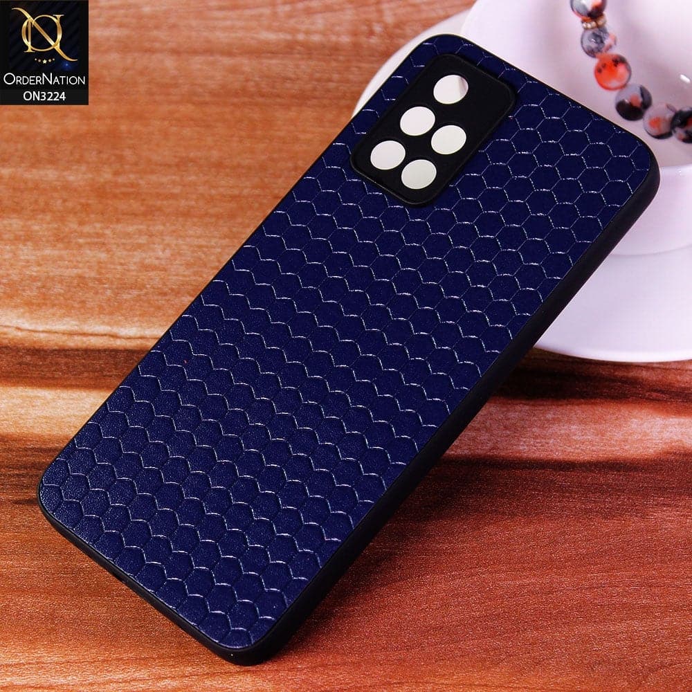 Xiaomi Redmi 10 Prime Cover - Blue - Hexagon Shape Hive Grid Pattern Tpu Soft Cases
