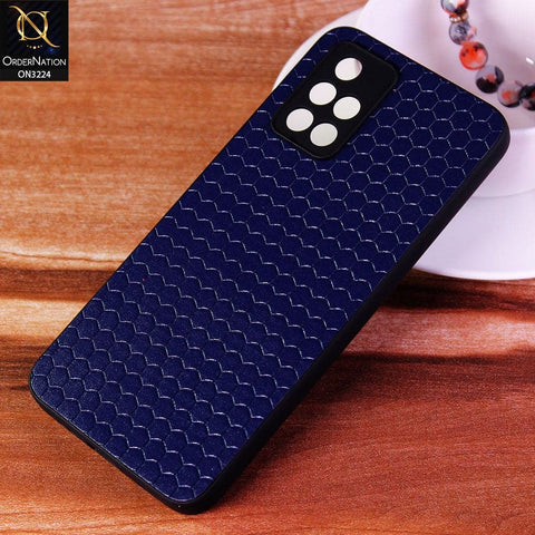 Xiaomi Redmi 10 Cover - Blue - Hexagon Shape Hive Grid Pattern Tpu Soft Cases