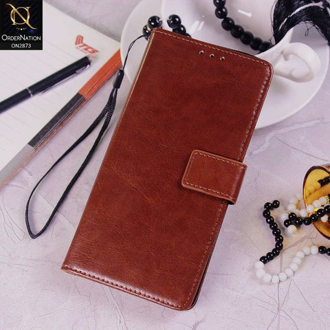 Samsung Galaxy Note 9 - Brown - Shockproof Leather Magnetic Kickstand Wallet Flipbook With Card Holder Slots Case