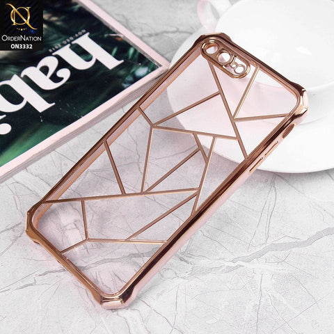 iPhone 8 Plus / 7 Plus Cover - White -  Smart Mosaic Marble color Borders Transparent Soft Case