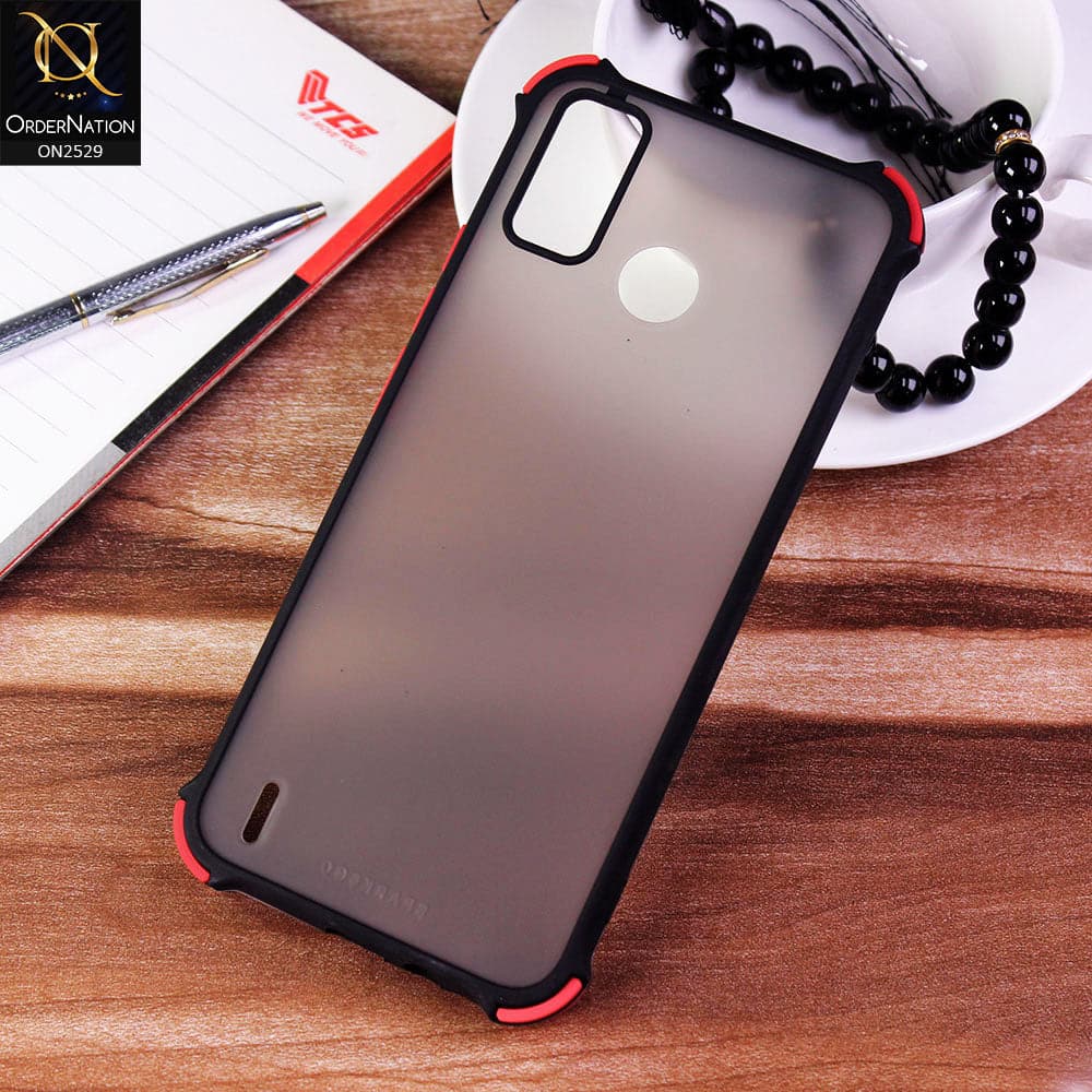 Tecno Spark 6 Go Cover - Black - Translucent Matte Shockproof Camera Ring Protection Case