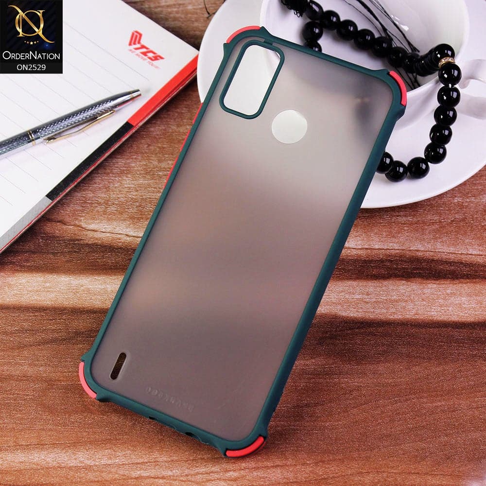 Tecno Spark 6 Go Cover - Dark Green - Translucent Matte Shockproof Camera Ring Protection Case