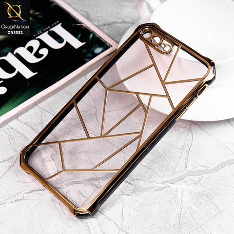 iPhone 8 Plus / 7 Plus Cover - Black -  Smart Mosaic Marble color Borders Transparent Soft Case