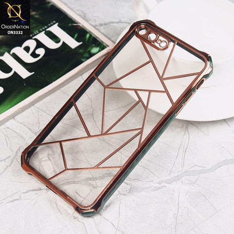 iPhone 8 Plus / 7 Plus Cover - Green -  Smart Mosaic Marble color Borders Transparent Soft Case