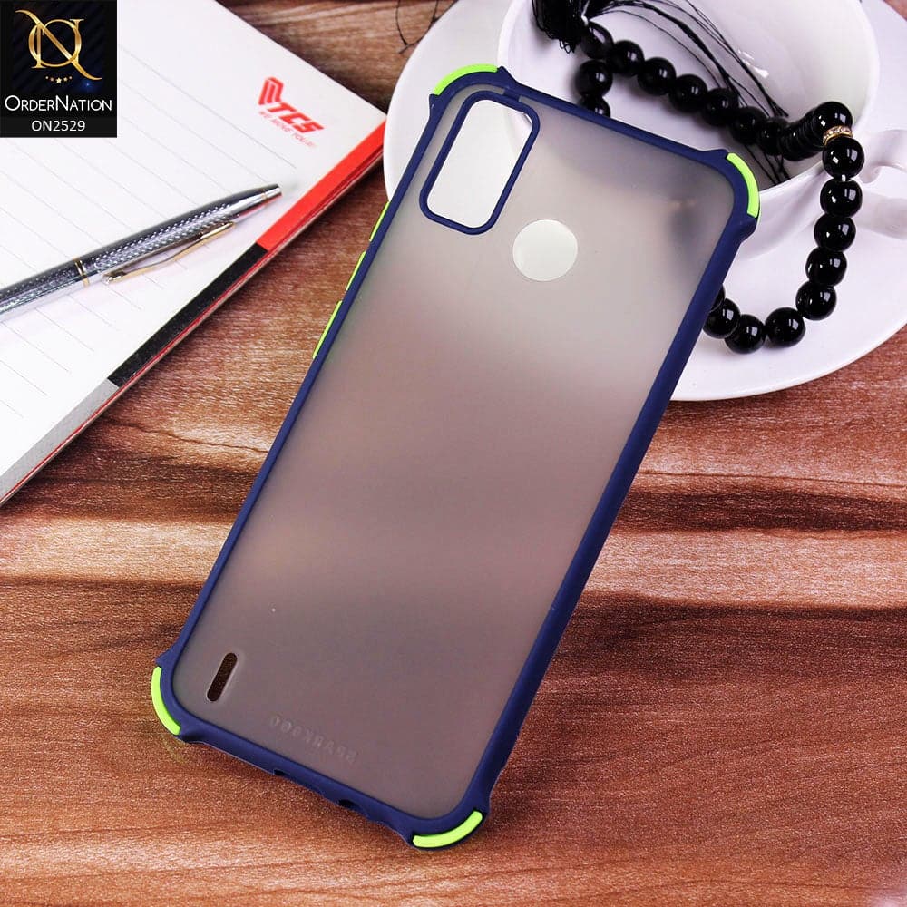 Tecno Spark 6 Go Cover - Blue - Translucent Matte Shockproof Camera Ring Protection Case