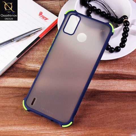 Tecno Spark 6 Go Cover - Blue - Translucent Matte Shockproof Camera Ring Protection Case