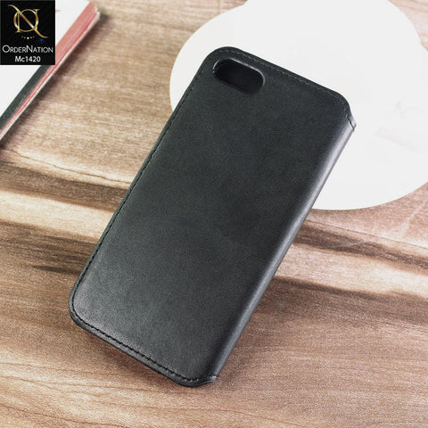 iPhone 8 / 7 - Black - Stylish Leather Folio Case