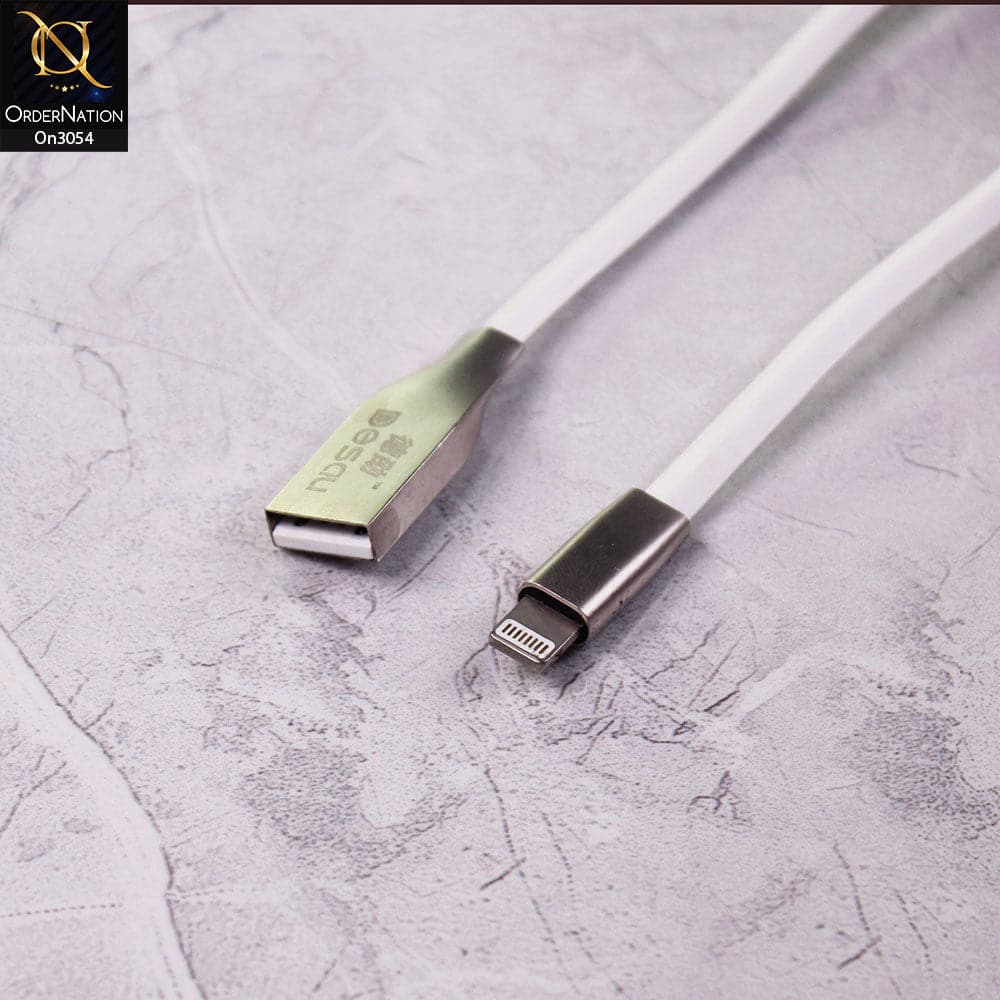 White - 1M - Lightning Zinc Alloy Fast Charging TPE Usb Data Cable