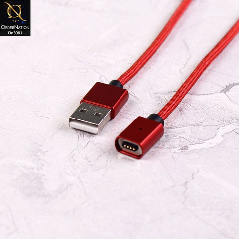 Red - Qualcomm 3.0 Led Indicator Magnetic Fast Charging Data Cable