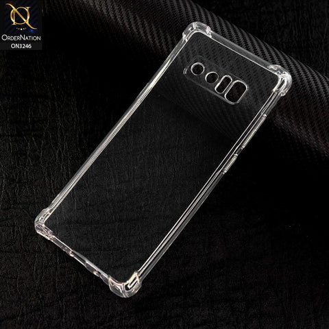 Samsung Galaxy Note 8 Cover - Transparent - Soft 4D Design Shockproof Silicone Transparent Clear Camera Protection Case