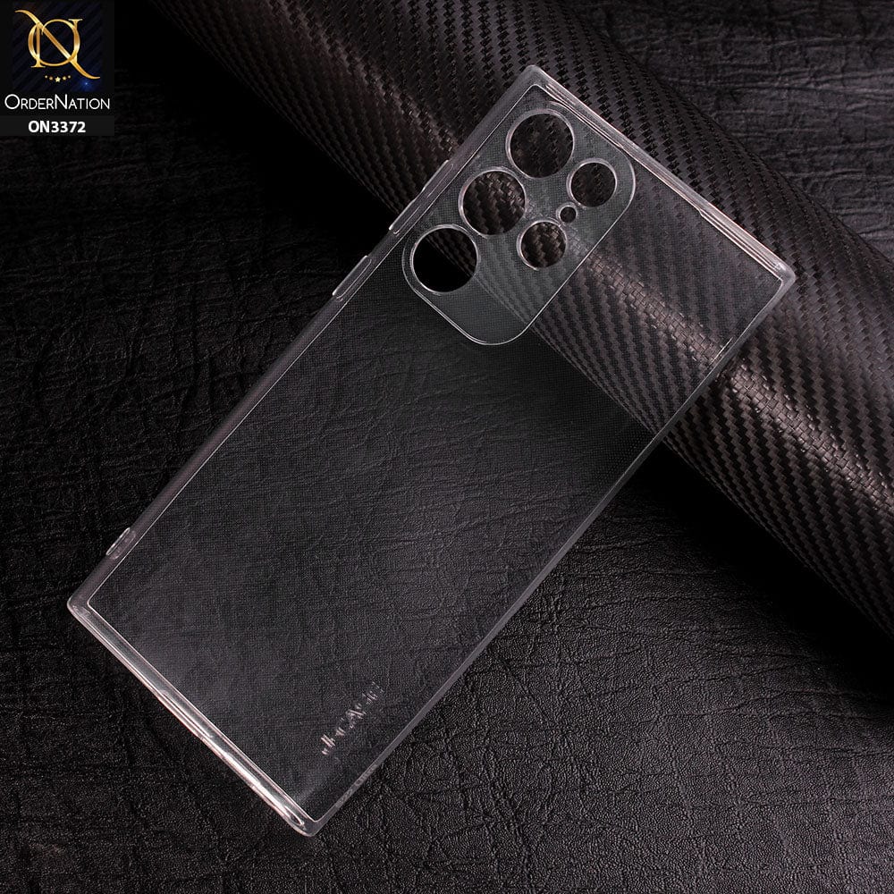 Samsung Galaxy S22 Ultra 5G Cover - Transparent - J-Case Clear Transparent Soft Silicone Camera Protection Case