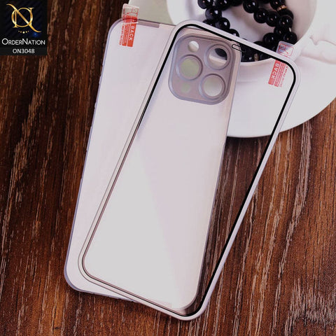 iPhone 12 Pro Max Cover - Silver - Ultra Thin Fresh Candy Colors New 360 Frosted Semi-Soft Case With Screen Tempered Glass