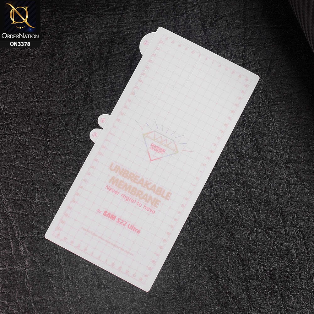 Samsung Galaxy S22 Ultra 5G Protector - Transparent  Unbreakable Membrane Shiny Film Back Protector Sheet